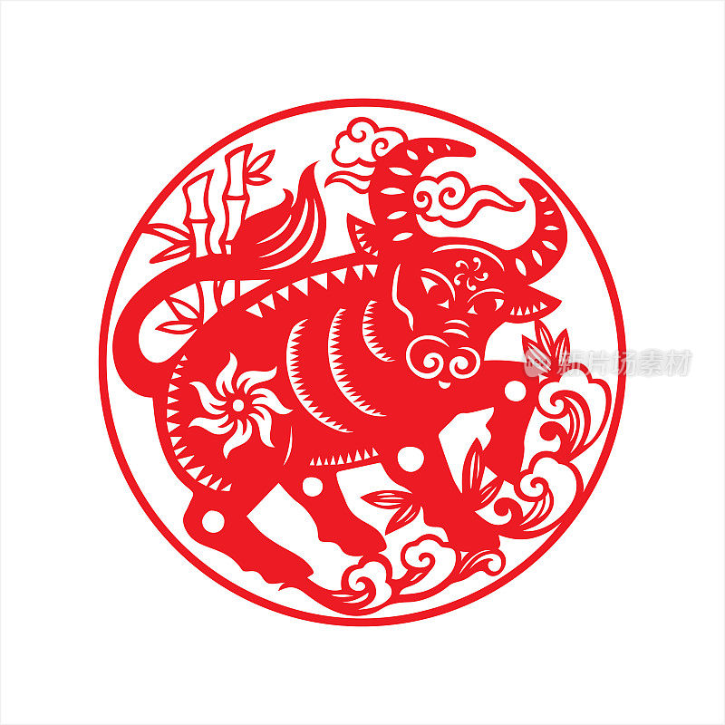 Ox papercut, Year of the Ox, 2021, Happy New Year, Chinese New Year